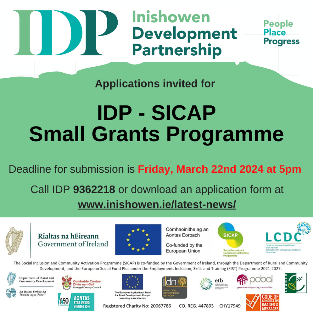 SICAP 2024 Small Grants Fund is launched Inishowen Development