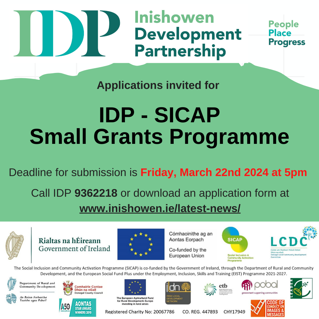 SICAP 2024 Small Grants Fund Is Launched Inishowen Development   2024 Small Grants Programme 1 2 